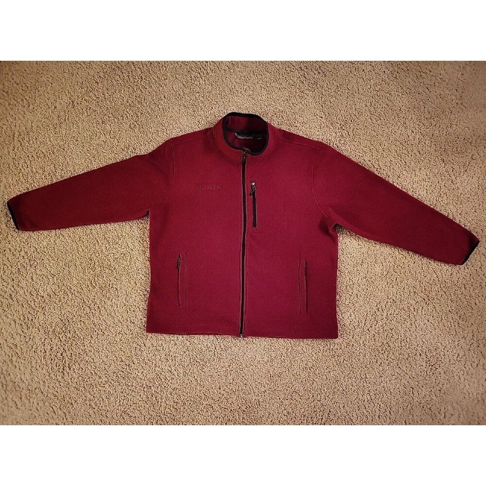Free Country Burgundy/Dark Red Full Zip Fleece Winter Jacket Mens Size XXL/2XL